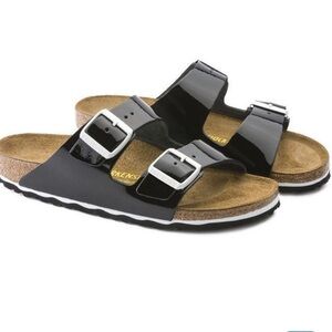 Birkenstock Glossy Black Sandals size 9